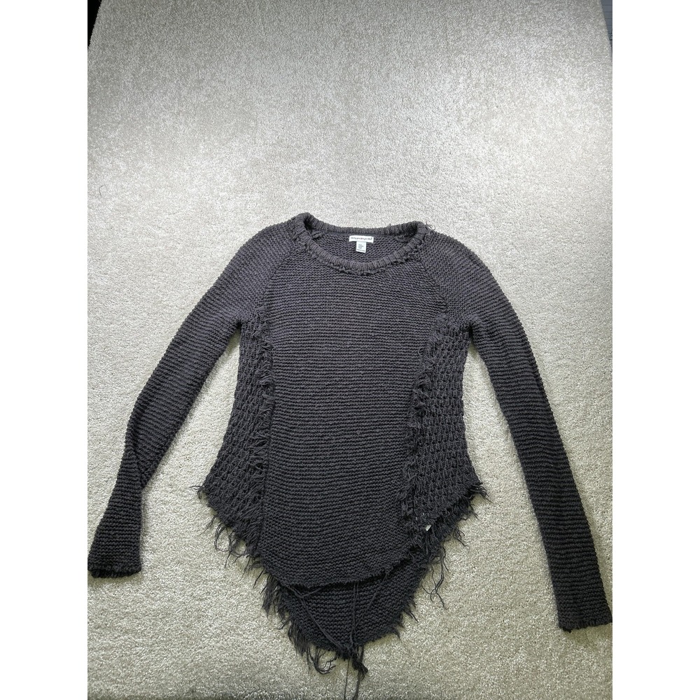 Wearing Your Heart On Your Sleeve Sweater Womens Medium Distressed Knit Boho Pul